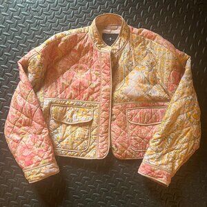 Crop Boxy Quilted Jacket sz M